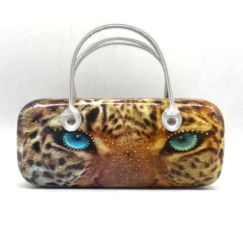 Itemzena Cat-Ear Eyeglass Case with Carry Handle – White product image 2